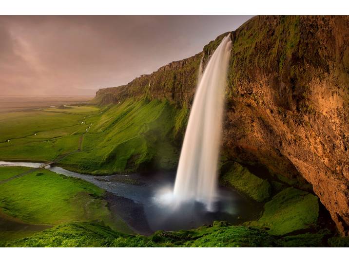 Fototapete PAPERMOON Photo-Art NICOLAS SCHUMACHER, SELJALANDSFOSS , bunt, B:3m L:2,23m, Vlies, Tapeten, Fototapete