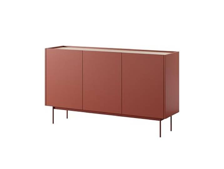 3xE Living Kommode 144 cm, Ziegel/Eiche, 144 x 37 x 83 cm