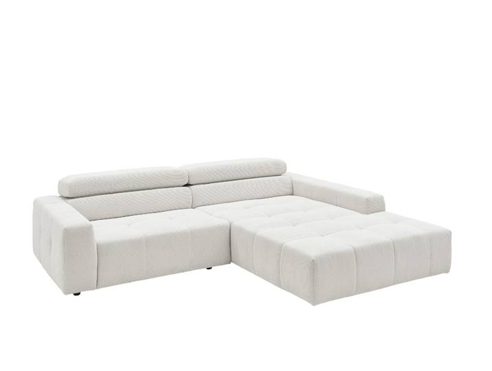Candy Denver Ecksofa Feincord motorische Sitztiefenverstellung im