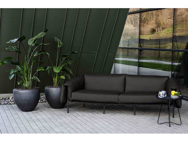 3-Sitzer Outdoor-Sofa Zuzu 224 x 70 x 98cm Schwarz/Schwarz