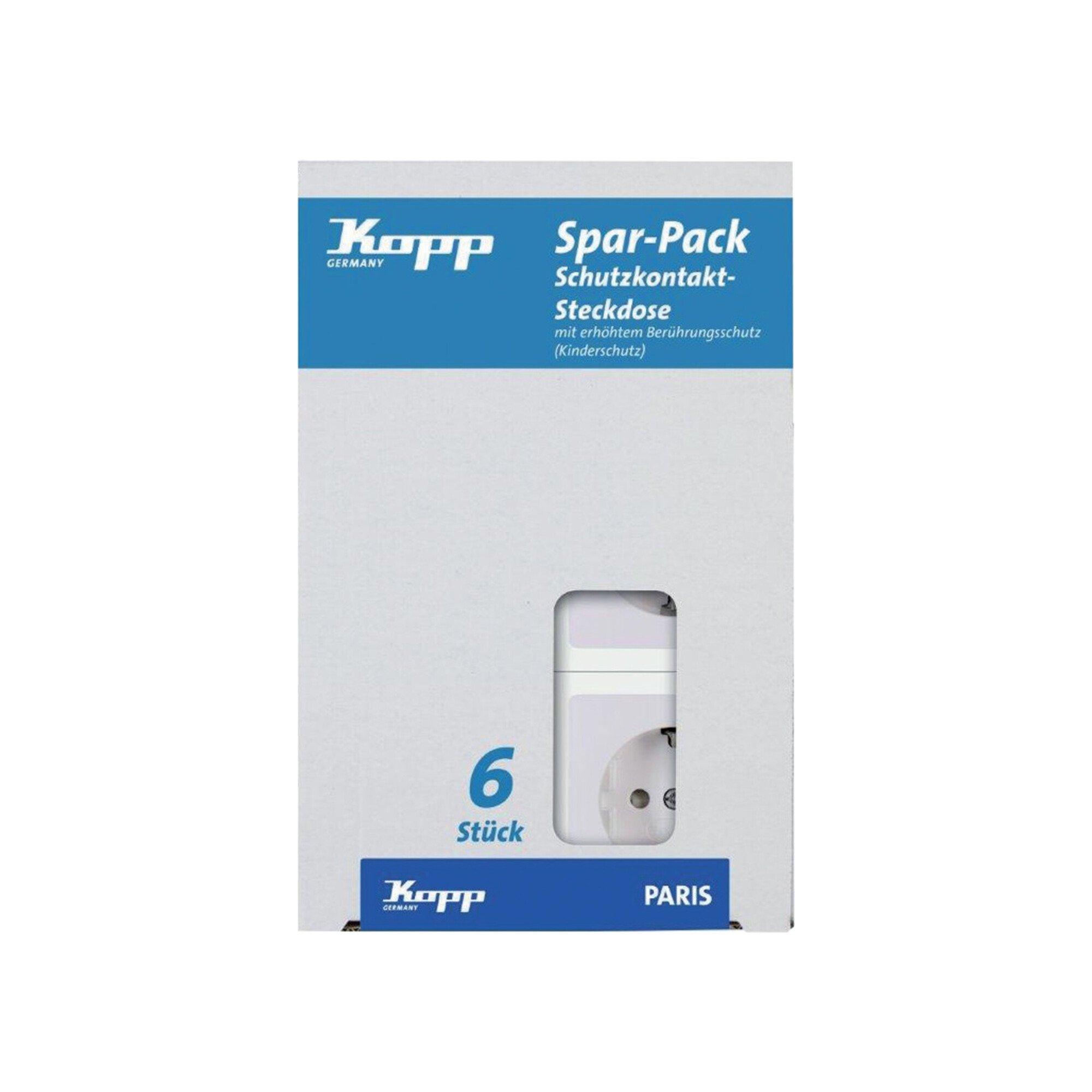 Kopp Profi-Pack a 6 UP Schuko- Steckdosen PAR arkt. ws m. Kinderschutz (920702011)