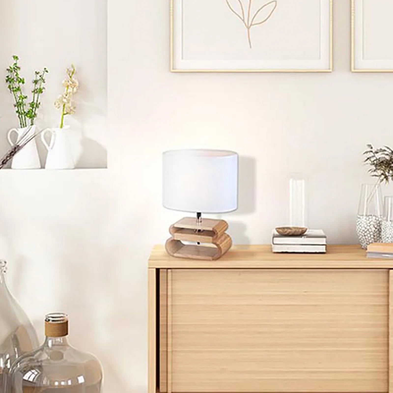 COREP Oslo Lin B tafellamp met houtstapel