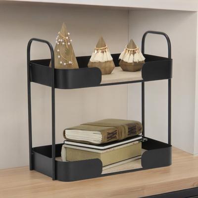 Cheungs Quintelle Two Tier Wood & Metal Table Organizer
