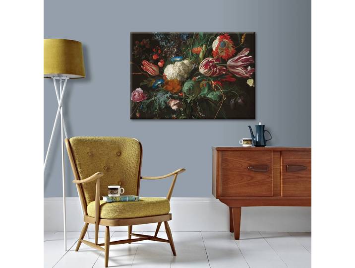 Impression sur toile Vase de fleurs Lin Multicolore 100 x 70 x 3cm