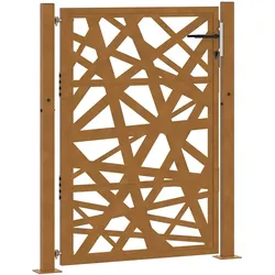 vidaXL Gartentor 105x130 cm Wetterfester Stahl Blatt-Design