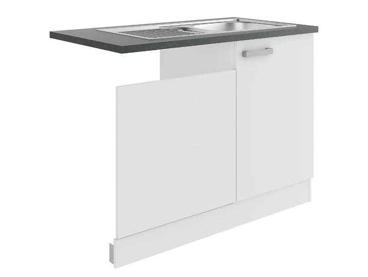 Meuble sous évier variante B 110 x 85 x 60cm Blanc/Blanc