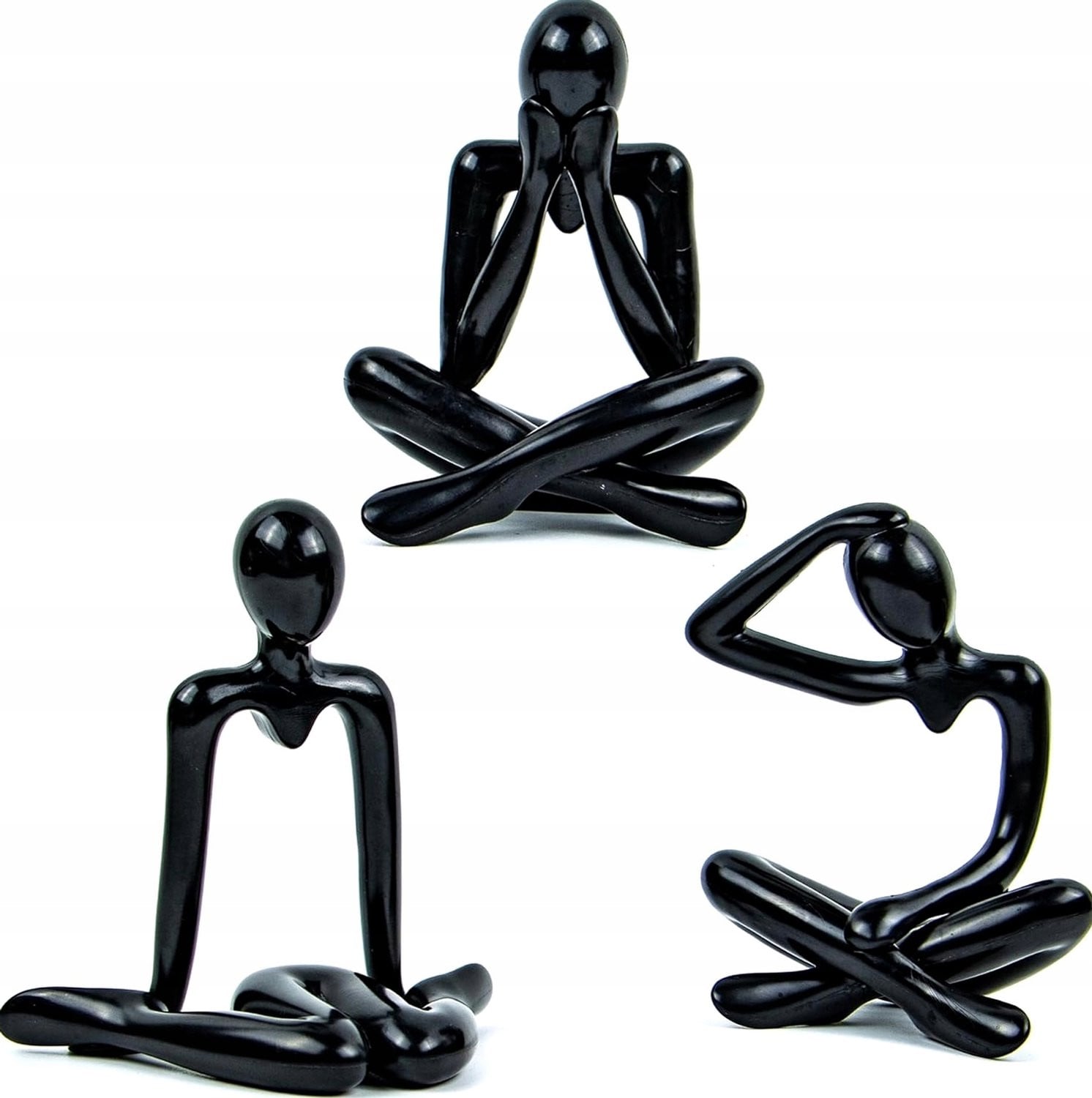 Set van 3 Abstracte Decoratieve Beeldjes - Zwart