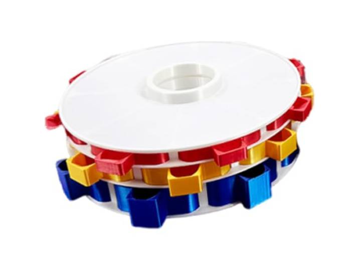 Rotierendes Diamant-Kunstgemälde Tablett, Organizer, 3D-Druck, Weiß Rutschfeste Kunststoffkonstruktion, leicht, langlebig, kompakt 200x200x60 mm, ideal für runde/quadratische Kristalle