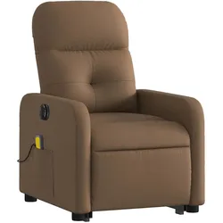 vidaXL Elektrischer Massagesessel mit Aufstehhilfe Braun Stoff