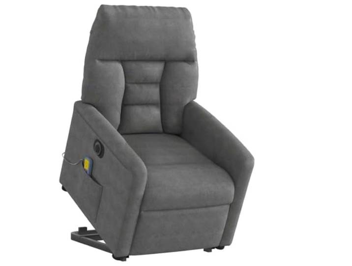 NLQMSU Elektrischer Massagesessel, neigbar, Dunkelgrau Wasserabweisende Mikrofaser mit Flecken, Rahmen aus Holz und Metall, 6 Massagepunkte, motorisiertes Anheben und Neigen