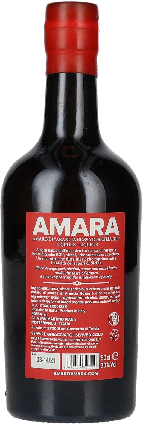 Amara Amaro di Arancia Rossa di Sicillia IGP 30% Vol. 0,5l