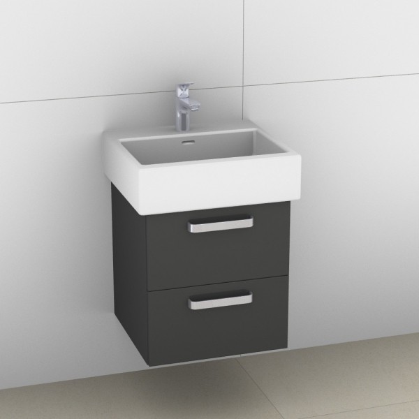 Artiqua 415 Waschtischunterschrank für Living City 817431 Anthrazit Hochglanz, 415-WU2L-L5-7015-51 415-WU2L-L5-7015-51