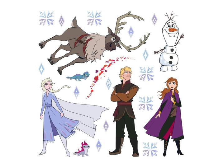 Ag Art - Mini Stickers Disney - La Reine Des Neiges 2 - Modèle Dessin - 30 Cm X 30 Cm