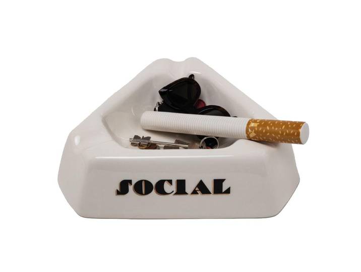 DIESEL LIVING WITH SELETTI cendriers vide-poches porte-clés SOCIAL SMOKER (Blanc - Porcelaine)