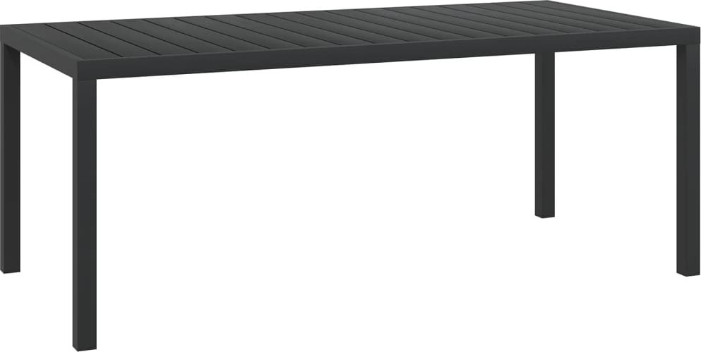 Gartentisch Schwarz 185x90x74 cm Aluminium und WPC