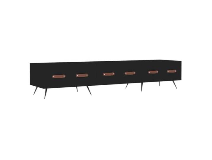 Roanoer TV-Schrank Schwarz 150x36x30 cm Lowboard Holzwerkstoff Möbel Stabiler Medienschrank mit 3 Schubladen und robusten Eisenbeinen, ideal für Dekoration im Wohnzimmer und Schlafzimmer.