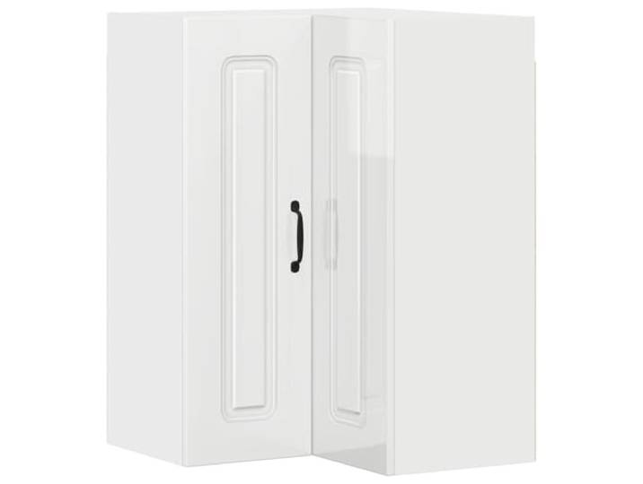 fsahslih Küchen Wand Eckschrank Holzwerkstoff Weiß 57x57x80 cm Kompakter Wand-Eckschrank für die Küche aus pflegeleichtem Holzwerkstoff mit 3 Fächern für maximale Ordnung.