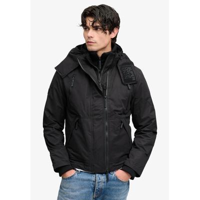 Outdoorjacke SUPERDRY "HOODED MF ARCTIC WINDCHEATER", Herren, Gr. M, schwarz, Web, Obermaterial: 100% Polyester, unifarben, loose fit normal, Jacken Outdoorjacke, Kunstfaser, loose fit