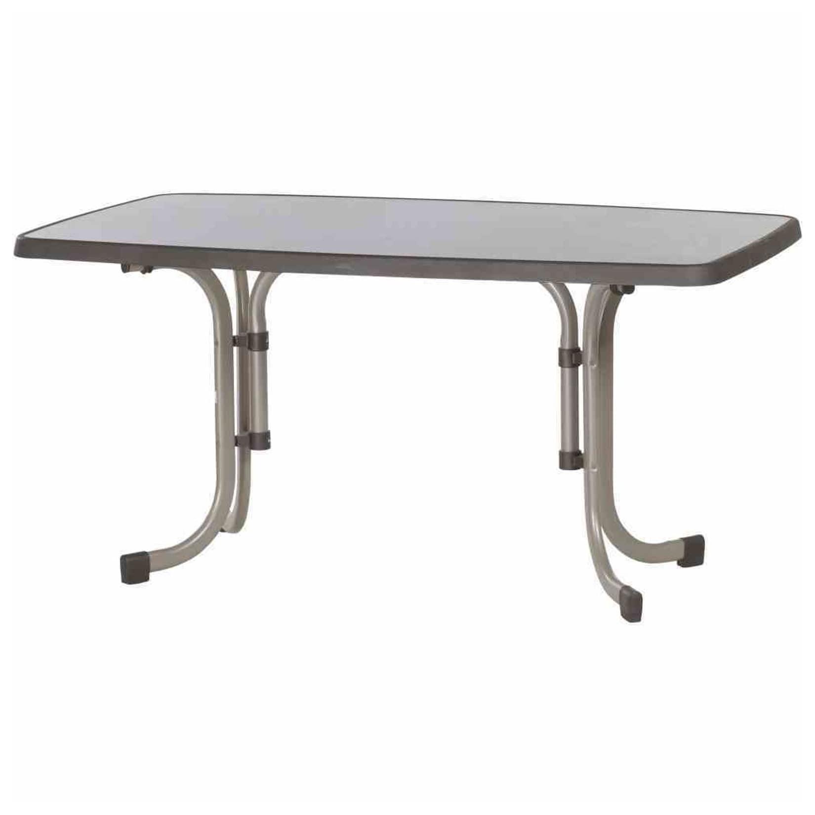 SIEGER Boulevard-Klapptisch, 150x90x72 cm, chamapgner Stahrohrgestell, Mecali