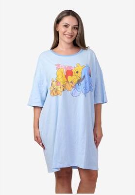 Plus Size Women's Disney Winnie the Pooh and Friends Sleep Shirt Nightgown Pajamas Sleepwear by Disney in Blue (Size OS)