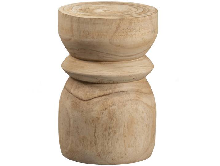 Livetastic Beistelltisch Bikkel, Natur, Holz, Paulownia, rund, zylindrisch, 28x40x28 cm, Wohnzimmer, Wohnzimmertische, Beistelltische