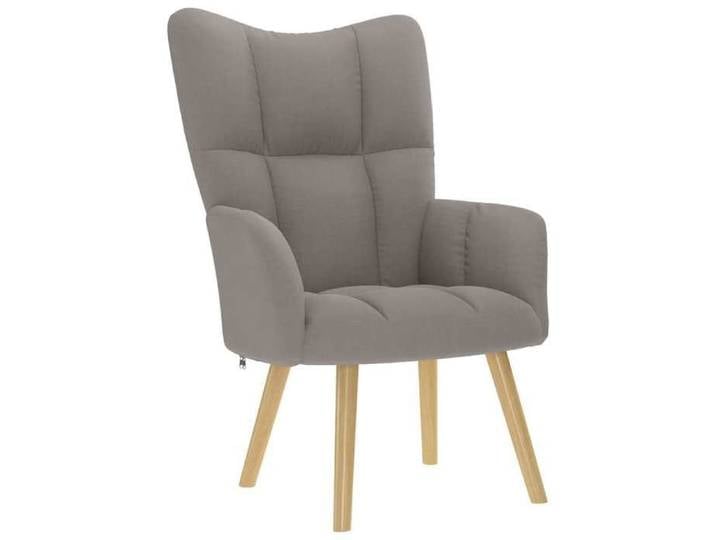 Fauteuil simple - Taupe - Chaise de relaxation - avec repose-pied - Taupe Tissu 61.5x69x95.5 cm F8054