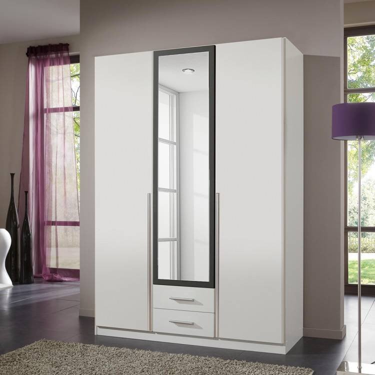 home24 Nuevo Draaideurkast wit/antraciet, Breedte: 135 cm