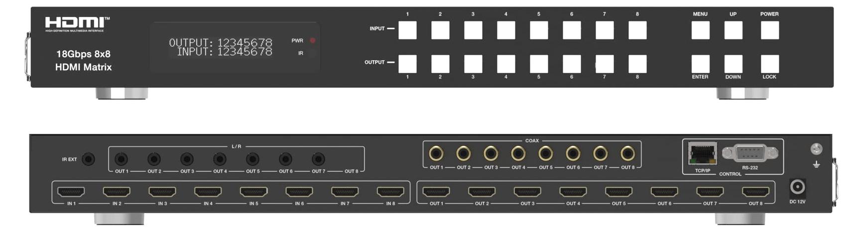 HDMI-Matrixschalter - 8 x 8 - 4K60Hz - HDR - Dolby Vision - Atmos