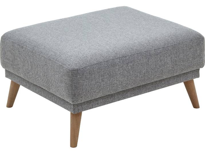 Hocker, Strukturstoff, Schwarz-Weiß, 86×43 cm, Komfortschaum, Atlantic Home Collection