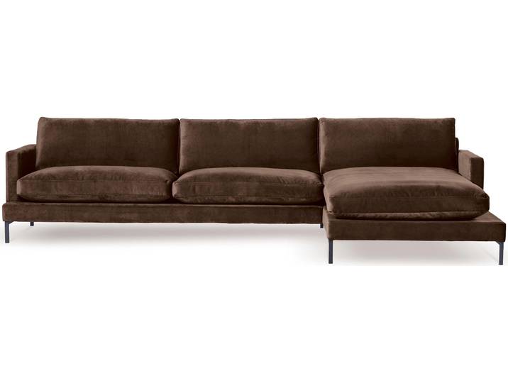 Ecksofa ANDAS Welland , braun, B:333cm H:84cm T:183cm, Sofas, Ecksofa, Ecksofa »Welland« in Knautsch-Optik mit Metallfüssen