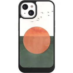 Nivocase Hülle für Apple iPhone 13 Handyhülle NIVOcore Case Schwarz Sonnenschein Sonnenuntergang Vogel (Apple iPhone 13), Smartphone Hülle, Schwarz