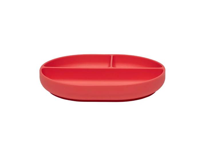 OYOY Assiette à ventouse Enkei pour enfants Rouge cerise
