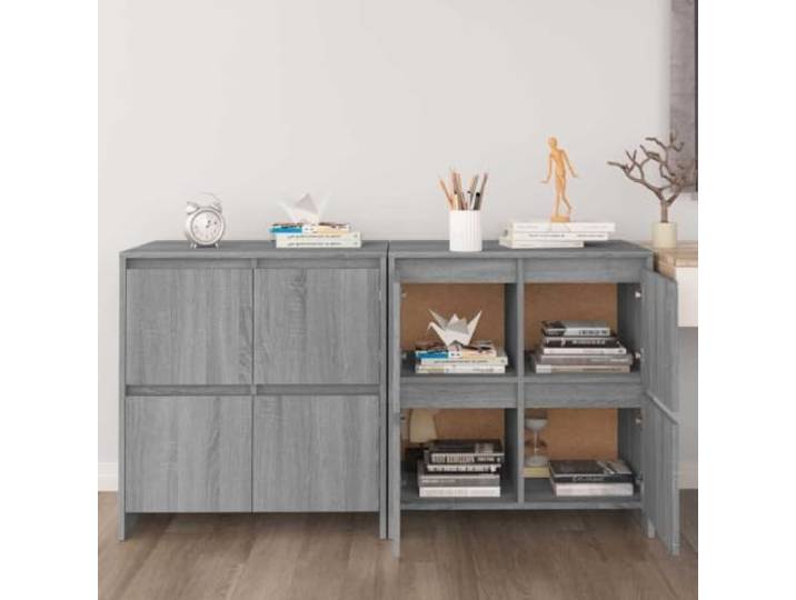HEFZGDB Minimalistisches Sideboard mit Vier Türen und großer Ablagefläche – Robustes Sideboard für Wohnzimmer und Flur mit reichlich Stauraum, praktisch zur Aufbewahrung