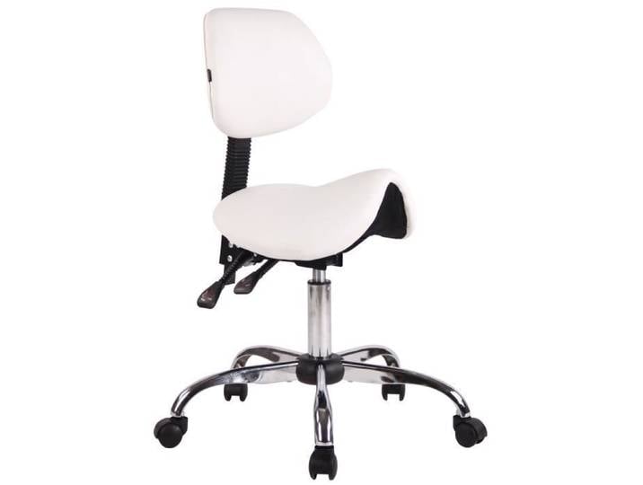 CLP Tabouret de travail Stuttgart en similicuir Couleur:blanc