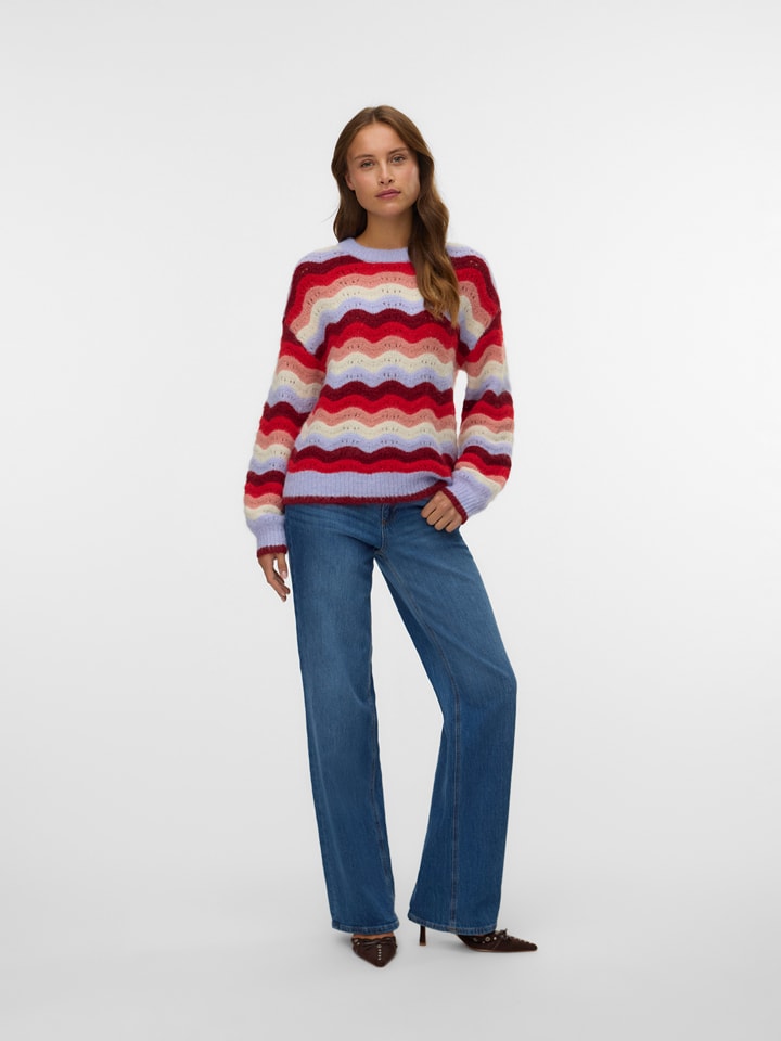 Vero Moda Pullover in Rot/ Flieder - L