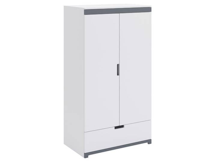Mid.you Kinderkleiderschrank Tomi, Grau, Weiß, Schichtholz,Schichtholz,Schichtholz,Schichtholz,Schichtholz, 4 Fächer, 1 Schublade(n) Schubladen, 100x182x57 cm, Babymöbel, Babykleiderschrank