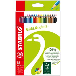 Stabilo Buntstifte GREENcolors 6019/2-181, farbig sortiert, 18 Stück