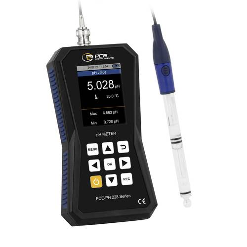 PCE Instruments Hochpräzises pH-Messgerät PCE-PH 228LAB-HTE Genauigkeit ± 0,002 pH + 2 Digit |Temperaturen bis 130°C