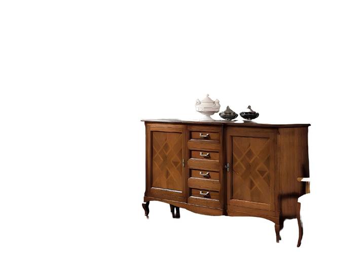 Xlmoebel Kommode Elegante Holz-Kommode mit Schubladen und Vitrinen für Ihr Wohnzimmer (Kommode, Kommode), Hergestellt in Europa