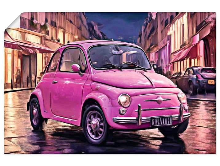Wandbild ARTLAND Der kleine Italiener , pink (farbe bild(er): pink), B:120cm H:80cm, Papier, Bilder, Wandbild, als Alubild, Leinwandbild, Poster, Wandaufkleber in verschied. Grössen