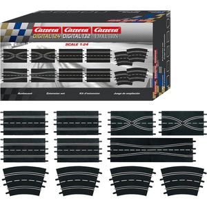 Carrera Autorennbahn-Erweiterung 20026956 Ausbauset 3, 320 cm, mit 4 Geraden, 4 Kurven & weiteren Elementen, 12 Teile