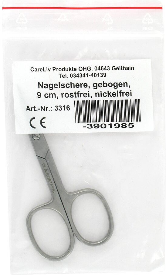 Careliv Produkte Nagelschere 9 cm gebogen rostfrei 1stk