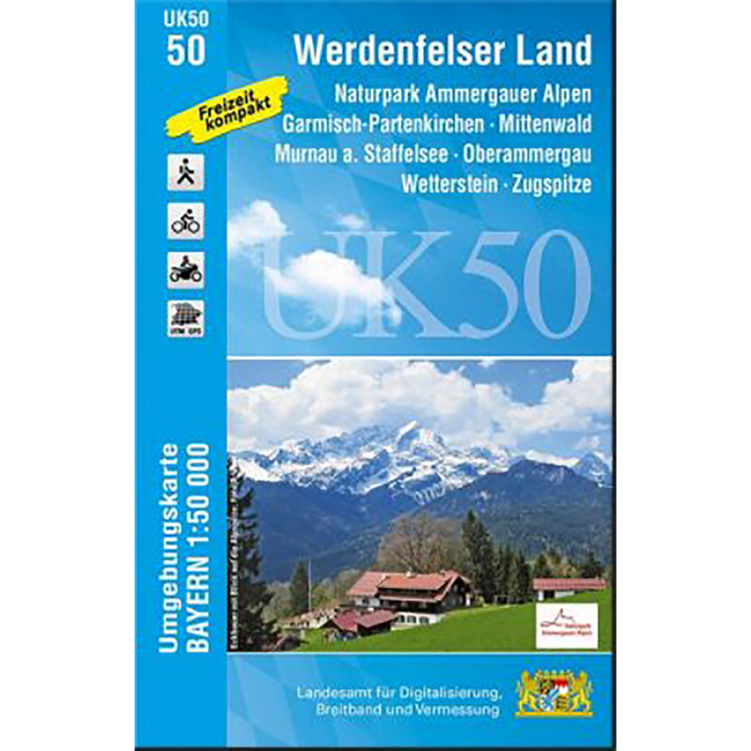 Landesamt Digitalisierung, Breitband, Vermessung UK 50-50 Ammergauer Alpen, Werdenfelser Land Topografische Karten