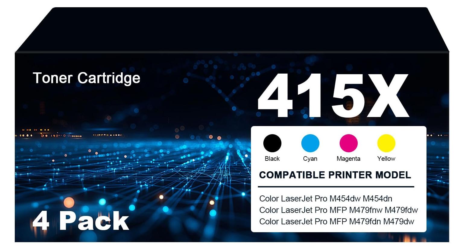 Tonerset 415X, 4 Farben, mit Chip, für HP M454/M479
