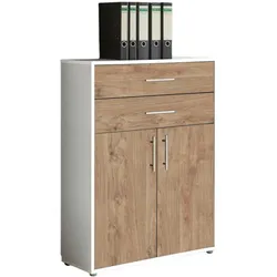 Aktenschrank Office Edition Weiß/Eichefarben
