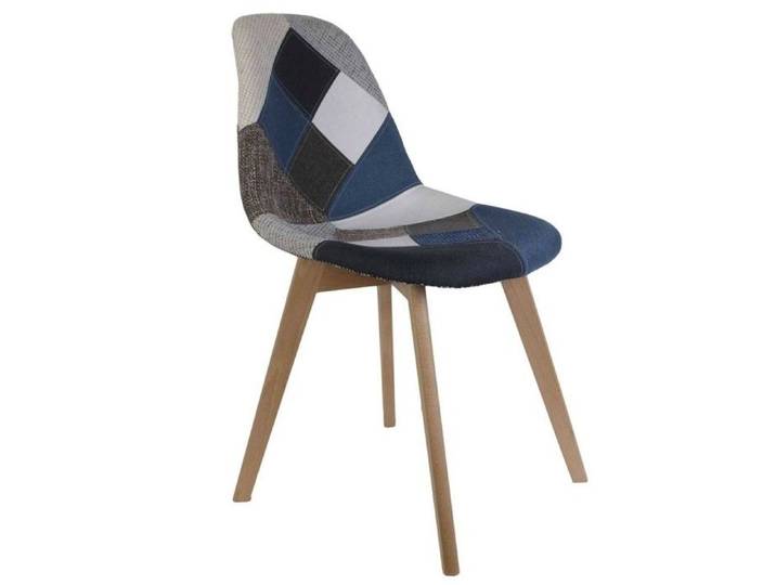 Chaise Patchwork bleu gris