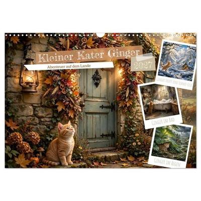 Kleiner Kater Ginger (Wandkalender 2027 DIN A3 quer), CALVENDO Monatskalender