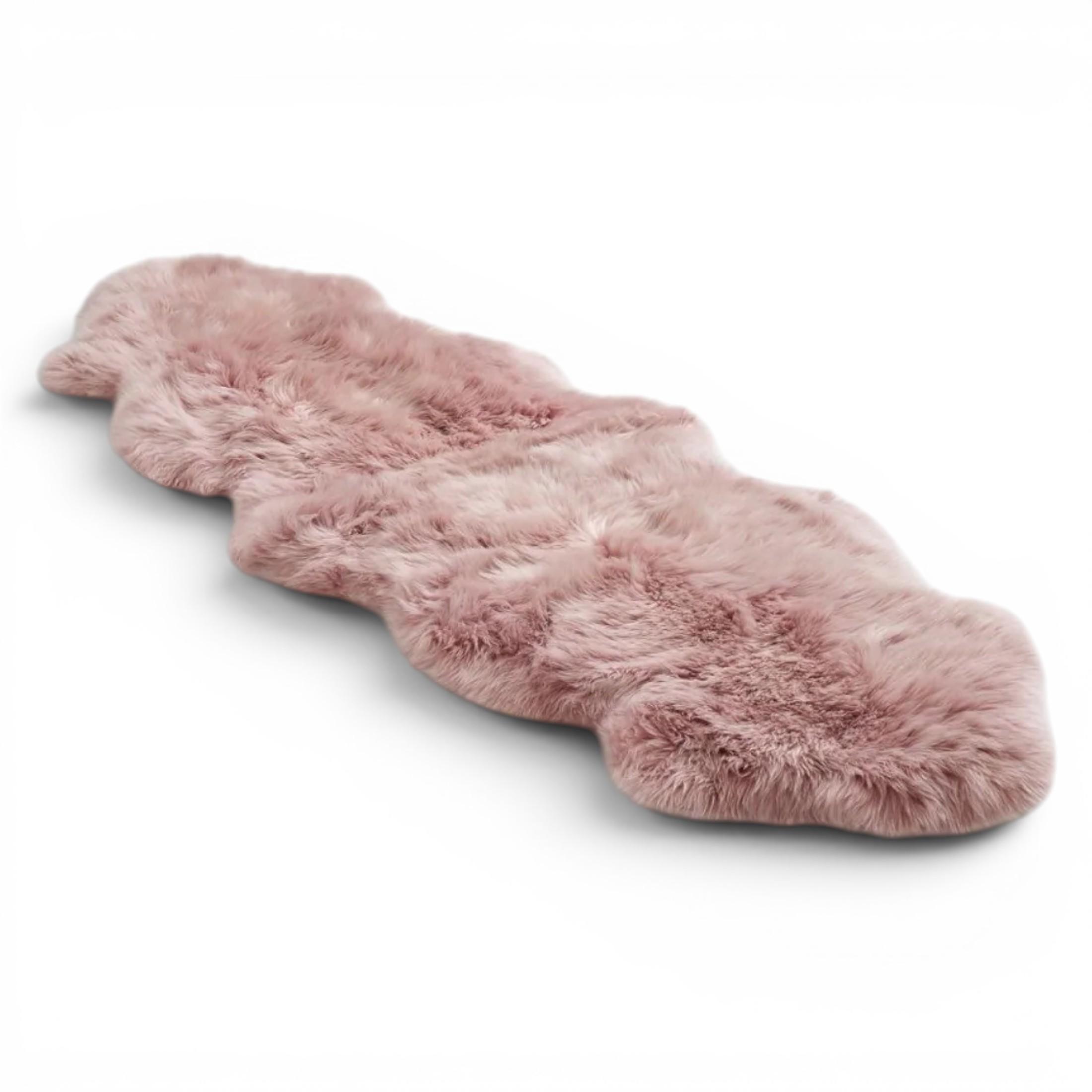 Echter Schaffell Rosa Pink Doppel Natürlicher, flauschiger seidiger, weicher echter Wollteppich