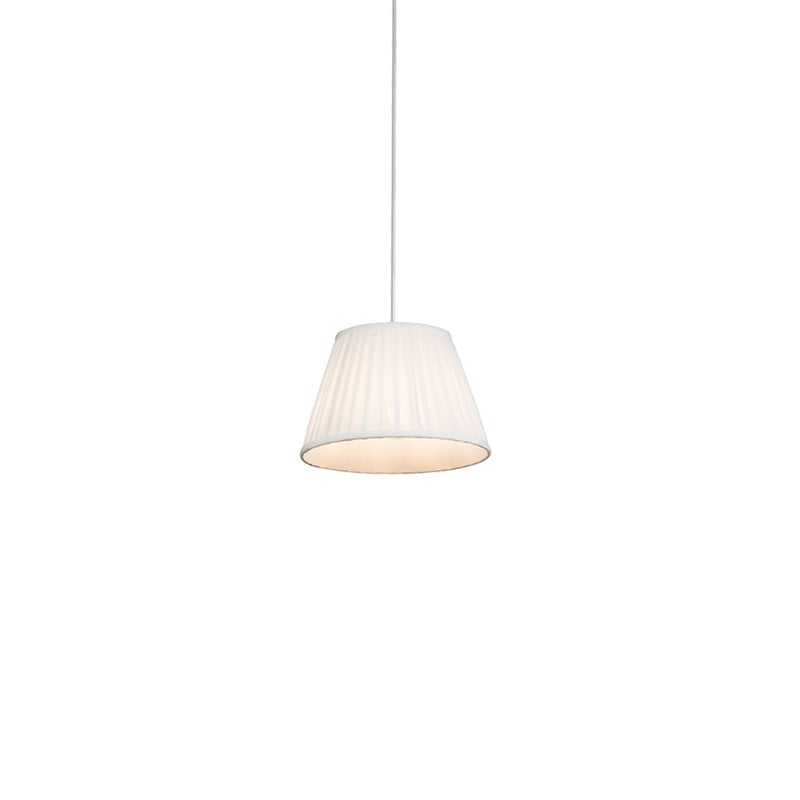 Qazqa Retro hanglamp beige textiel - Rond - E27