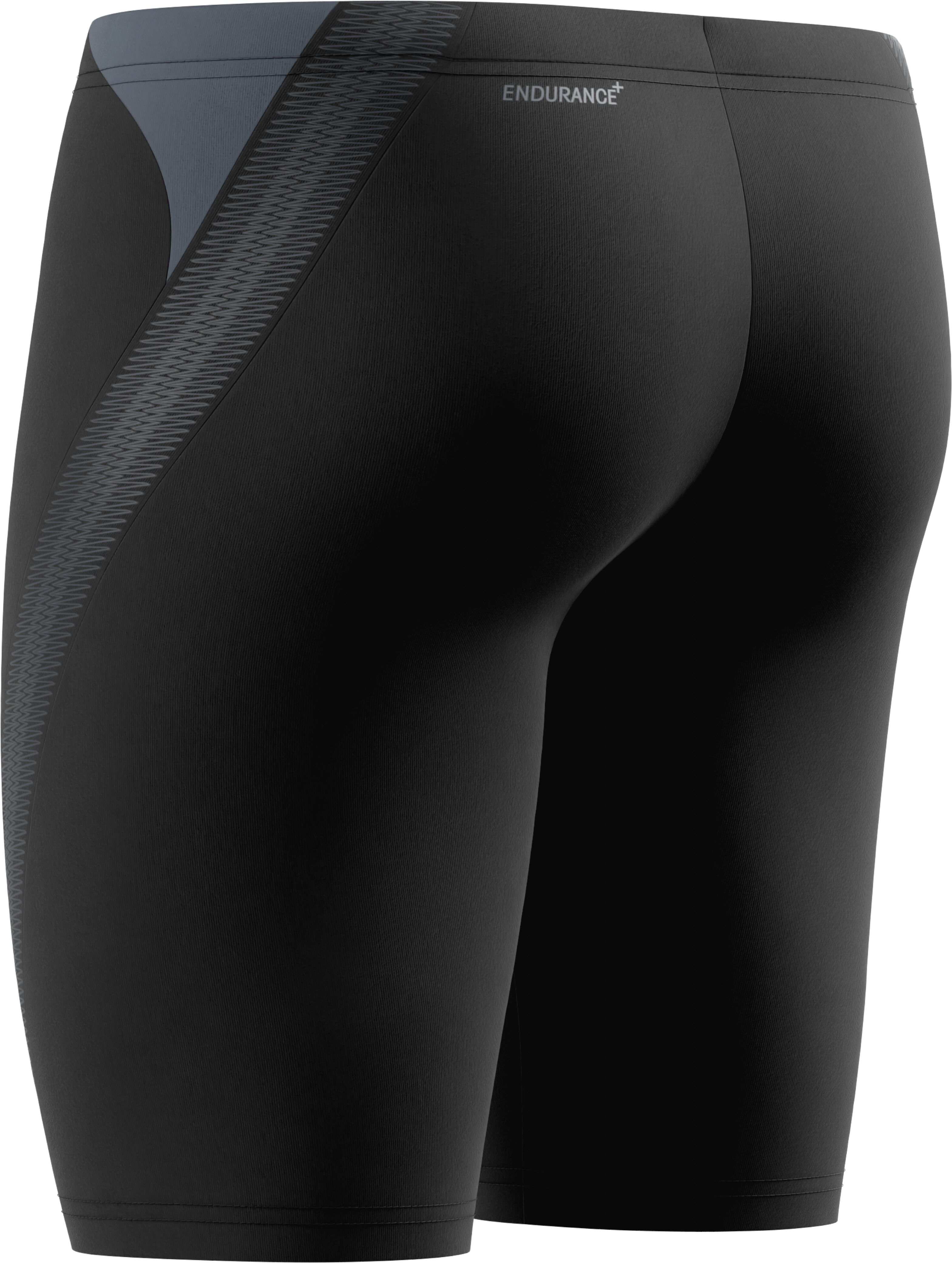 Badeshorts SPEEDO "MENS HYPER BOOM SPLICE JAMMER BLK/GRY", Herren, Gr. 7 (L), N-Gr, schwarz (blk, gry), Obermaterial: 100% Polyester, Badehosen Badeshorts blk, gry 7 (L), N-Gr